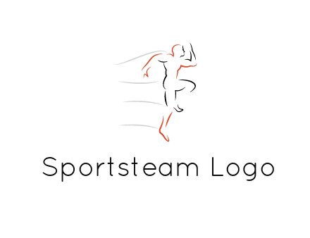 abstract line art man jogging 