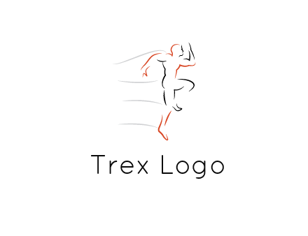 abstract line art man jogging 