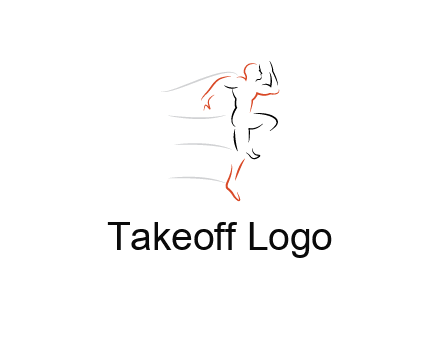 abstract line art man jogging 