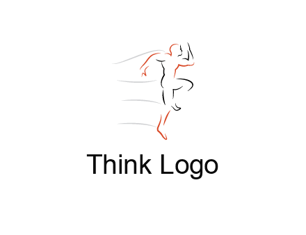 abstract line art man jogging 