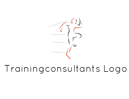 abstract line art man jogging 