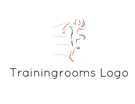 abstract line art man jogging 