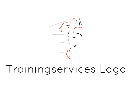 abstract line art man jogging 
