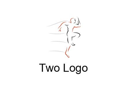 abstract line art man jogging 