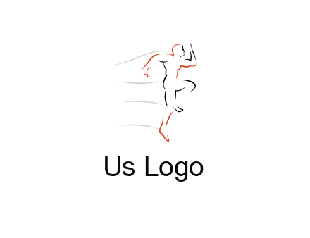 abstract line art man jogging 