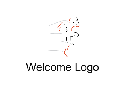 abstract line art man jogging 