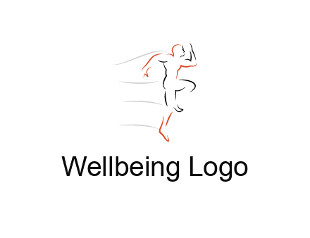 abstract line art man jogging 