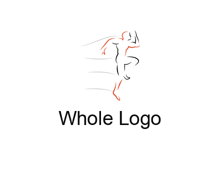 abstract line art man jogging 