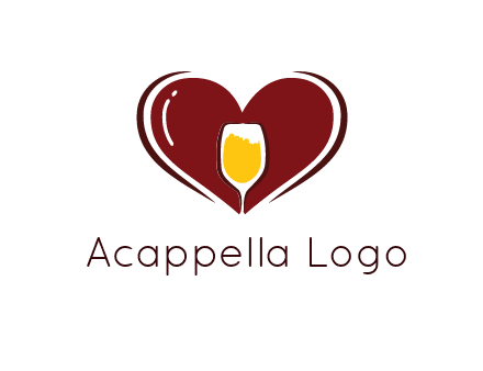 wine glass in heart