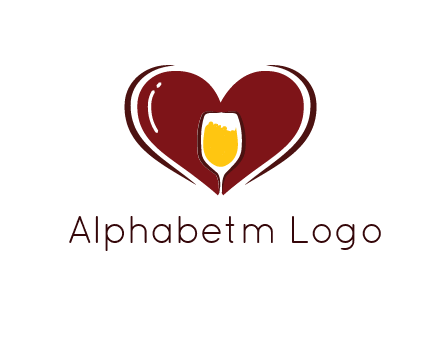 wine glass in heart