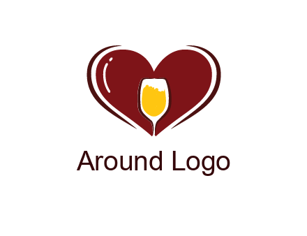 wine glass in heart
