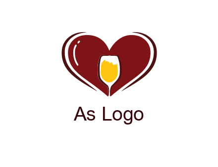 wine glass in heart