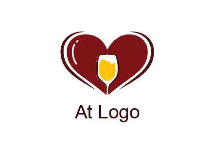 wine glass in heart