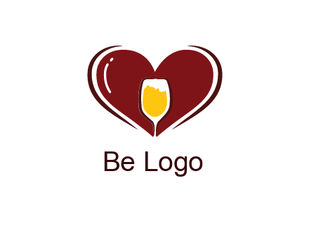wine glass in heart