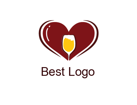 wine glass in heart