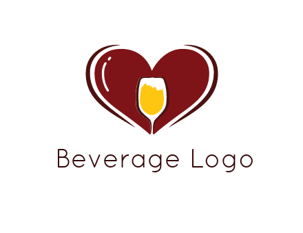 wine glass in heart