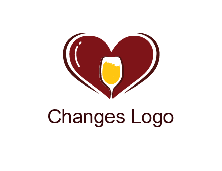 wine glass in heart