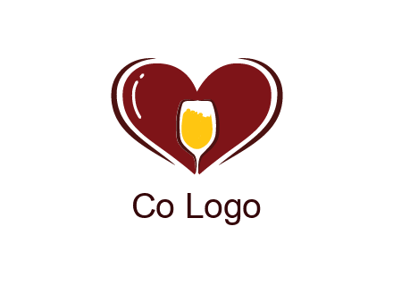 wine glass in heart