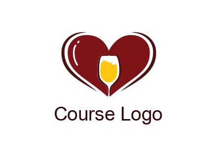 wine glass in heart