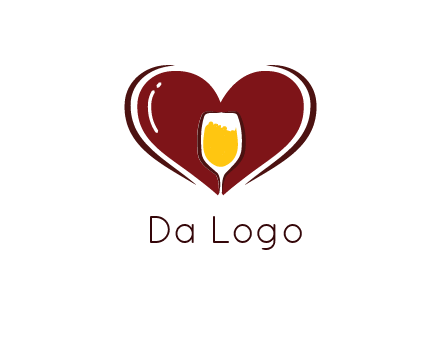 wine glass in heart