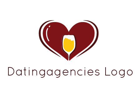 wine glass in heart