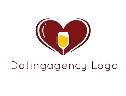 wine glass in heart