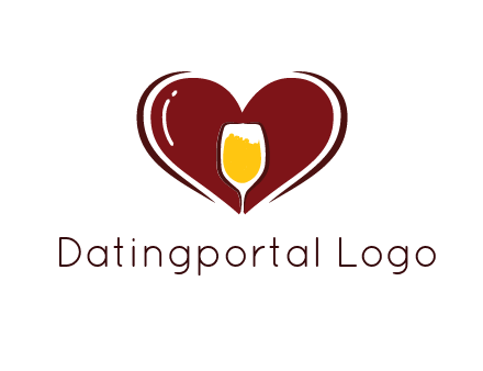 wine glass in heart