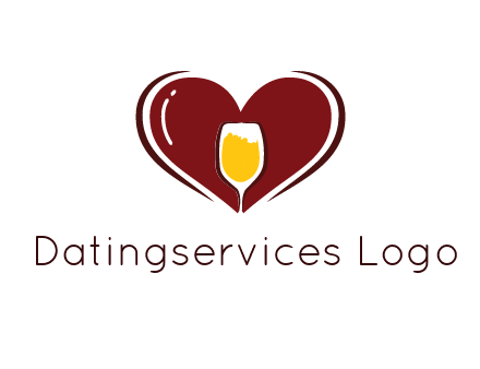 wine glass in heart