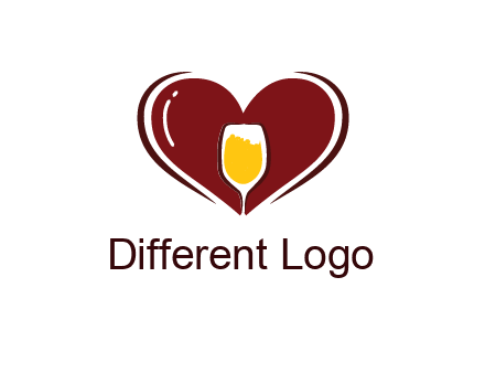 wine glass in heart