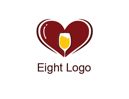 wine glass in heart