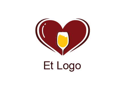 wine glass in heart