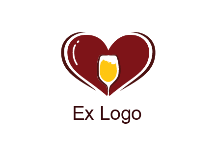 wine glass in heart