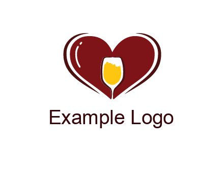 wine glass in heart