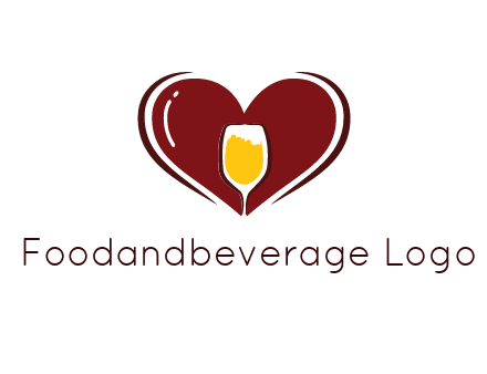 wine glass in heart