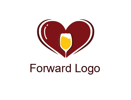 wine glass in heart