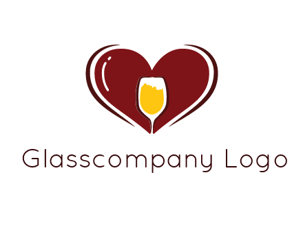 wine glass in heart