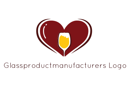 wine glass in heart