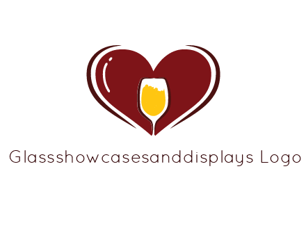 wine glass in heart
