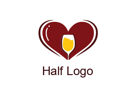 wine glass in heart