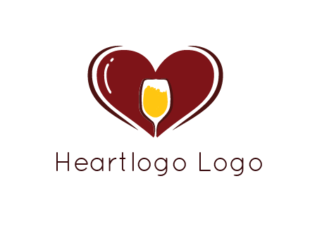 wine glass in heart