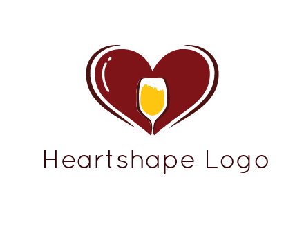 wine glass in heart