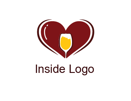 wine glass in heart