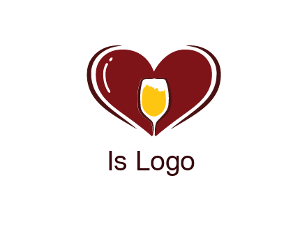 wine glass in heart