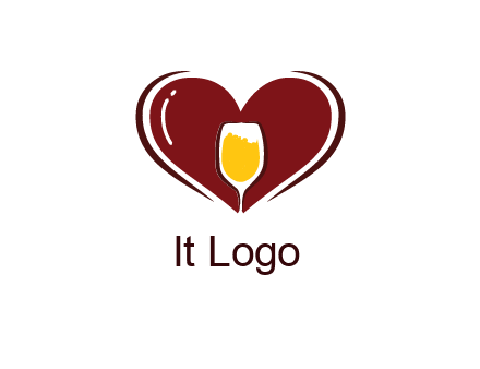 wine glass in heart