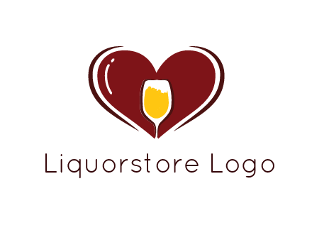 wine glass in heart