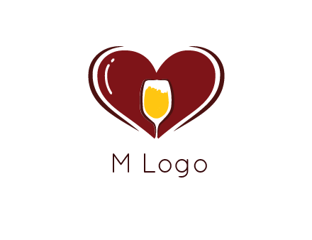 wine glass in heart