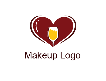 wine glass in heart
