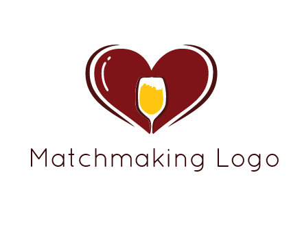 wine glass in heart