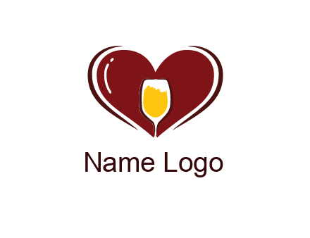 wine glass in heart