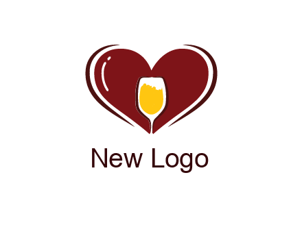 wine glass in heart